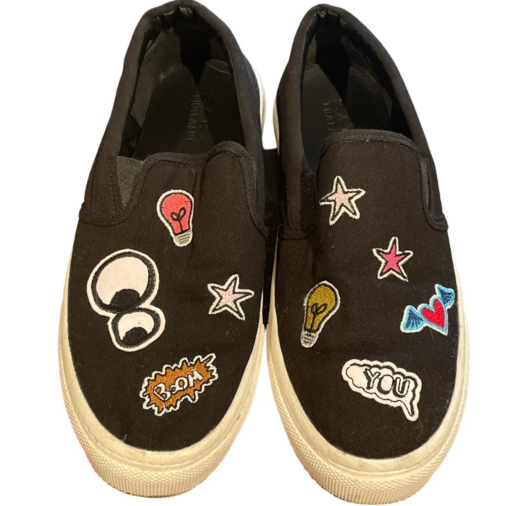 Zara slip on patch shoes